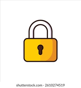 Secure Padlock Stylized and Editable Vector Illustration for House Appliances Design Theme.