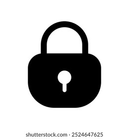 Secure padlock symbol on transparent background