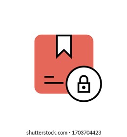Secure Parcel Icon moderne Design Vektorillustration Illustration. einzeln auf weißem Hintergrund