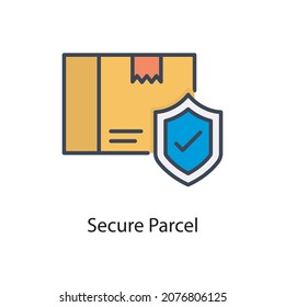 Secure Parcel vector fill outline Icon Design illustration. Web And Mobile Application Symbol on White background EPS 10 File