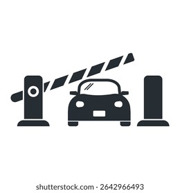Secure parking gate icon graphic design illustration 