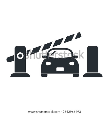 Secure parking gate icon graphic design illustration 
