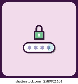 Secure Password Entry Interface Design Graphic