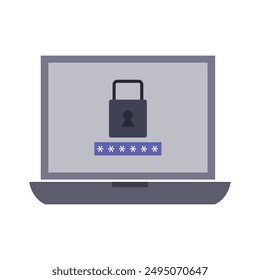 Secure password icon illustrated on background