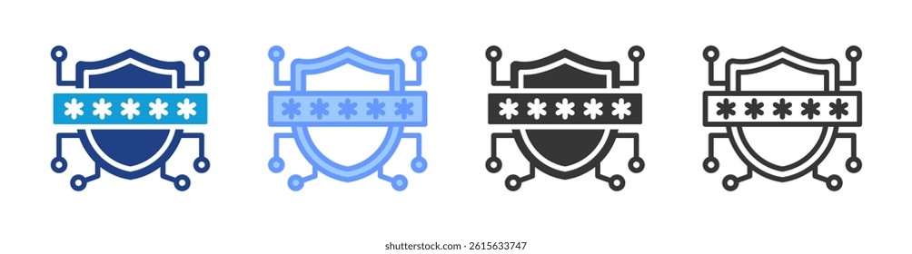Secure Password icon set multiple style collection
