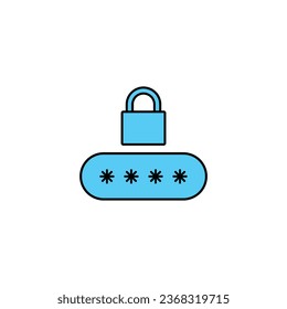 Secure password icon. Vector illustration