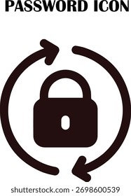 Secure password icon vector illustration, login protection, and cybersecurity concept design