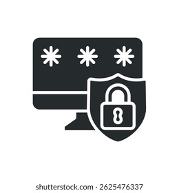 secure password icons isolated on White Background. Flat style design