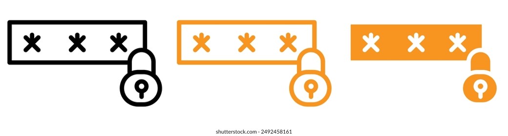 Icono de seguridad de Contraseña segura para seguridad en línea y autenticación Gráficos perfectos para representar medidas de protección y seguridad de Contraseña