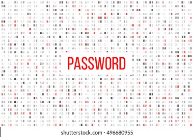 Secure Password Technology Background. Binary Computer Code. Programming / Coding / Hacker concept. Vector Background Illustration.