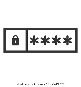 Secure password vector icon isolated on white background. Vector illustration. Eps 10.