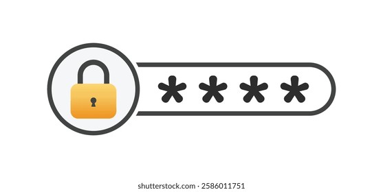 Secure password vector icon. Login access. Password, security, login, lock, key, authentication, privacy on white background vector. Authentication verification code icon flat vector illustration.