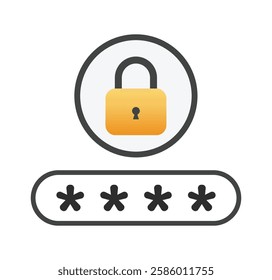Secure password vector icon. Login access. Password, security, login, lock, key, authentication, privacy on white background vector. Authentication verification code icon flat vector illustration.