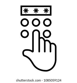 Secure password vector icon for web and mobile
