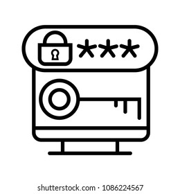 Secure password vector icon for web and mobile
