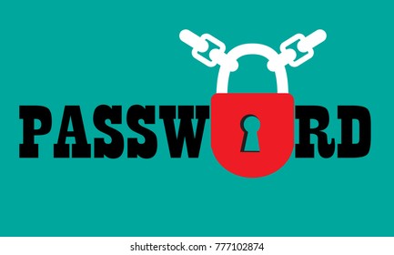 Secure password vector icon for web and mobile