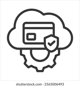 Secure Payment Apis Outline Icon Vector Illustration