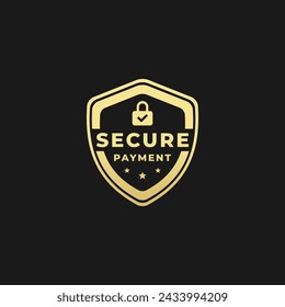 Secure payment badge or secure payment logo vector isolated. Best Secure payment logo for product packaging design element, websites, apps, and more. 