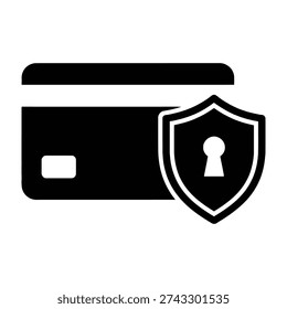 Secure payment card with shield lock symbolizing financial protection