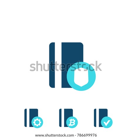 secure payment with credit card, bitcoin, processing icons isolated on white