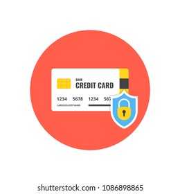 Secure payment. Credit card icon. Vector illustration.