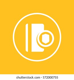 secure payment with credit card icon in circle, vector illustration