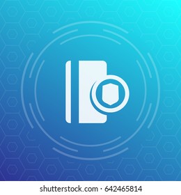 secure payment with credit card, vector icon