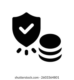 secure payment glyph icon. Strong and solid vector icon for websites, mobile interfaces, presentations, and visual branding. High quality and easy to edit.