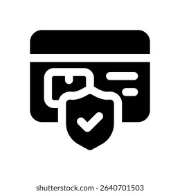 secure payment glyph icon. Strong and solid vector icon for websites, mobile interfaces, presentations, and visual branding. High quality and easy to edit.