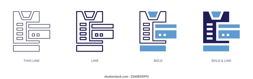 Secure payment icon in 4 different styles. Thin Line, Line, Bold, and Bold Line. Duotone style. Editable stroke.