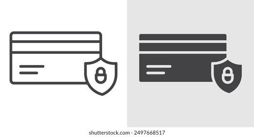Sicheres Zahlungssymbol Schwarze Linie Kunst Vektor Logo Set