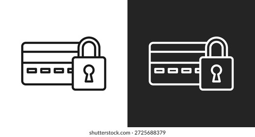 Icono De Pago Seguro En Estilo De Línea En Blanco Y Negro