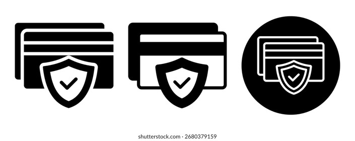 Secure Payment Icon Collection Glyph and Mixed Vector Illustration
