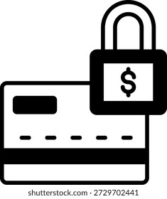 Ícone de pagamento seguro: Cartão de crédito com cadeado
