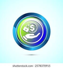 Secure payment icon design illustration, Payment safety sign for website, logo, app. Glossy round button design