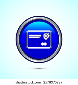 Secure payment icon design illustration, Payment safety sign for website, logo, app. Blue color round button design