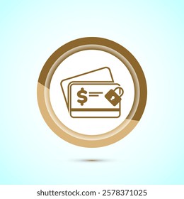 Secure payment icon design illustration, Payment safety sign for website, logo, app. Gold color button design