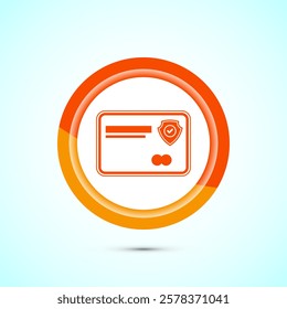 Secure payment icon design illustration, Payment safety sign for website, logo, app. Orange color button design