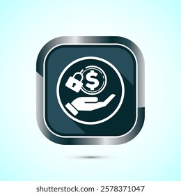 Secure payment icon design illustration, Payment safety sign for website, logo, app. Gray shadow button design