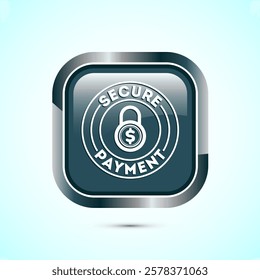 Secure payment icon design illustration, Payment safety sign for website, logo, app. Gray color square button design