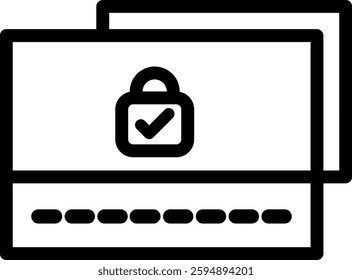Secure Payment Icon Design Outline