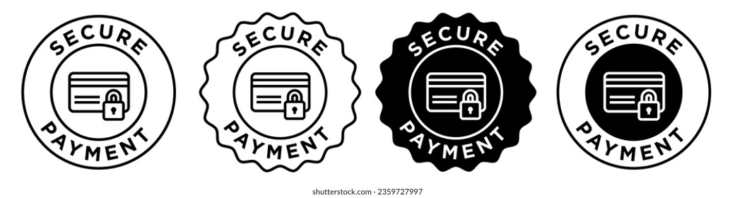 secure payment icon. Digital online store credit card purchase safe symbol. Transaction safety padlock vector. 