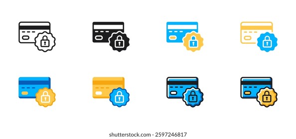 Secure payment icon in ecommerce theme. Vector illustration showing safe transaction, online payment protection, and financial security in digital shopping and banking systems.