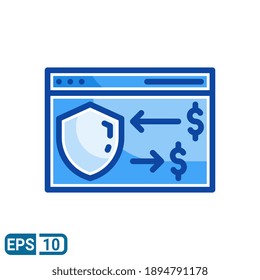 secure payment icon in filled line style isolated on white background. EPS 10