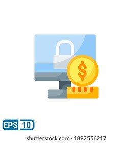 icono de pago seguro en estilo plano aislado en fondo blanco. EPS 10