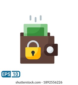 secure payment icon in flat style isolated on white background. Editable color. EPS 10