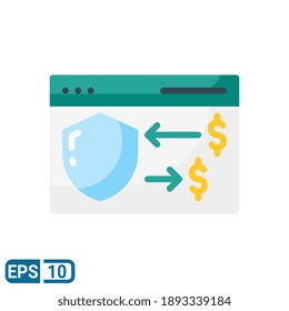 secure payment icon in flat style isolated on white background. Editable color. EPS 10