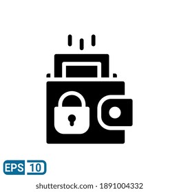 icono de pago seguro en estilo glifo aislado en fondo blanco. EPS 10