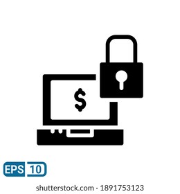 secure payment icon in glyph style isolated on white background. EPS 10