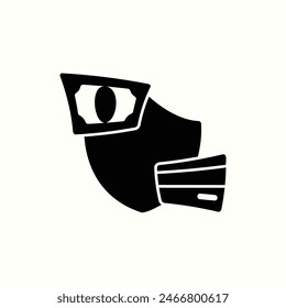 secure payment icon, isolated black icon